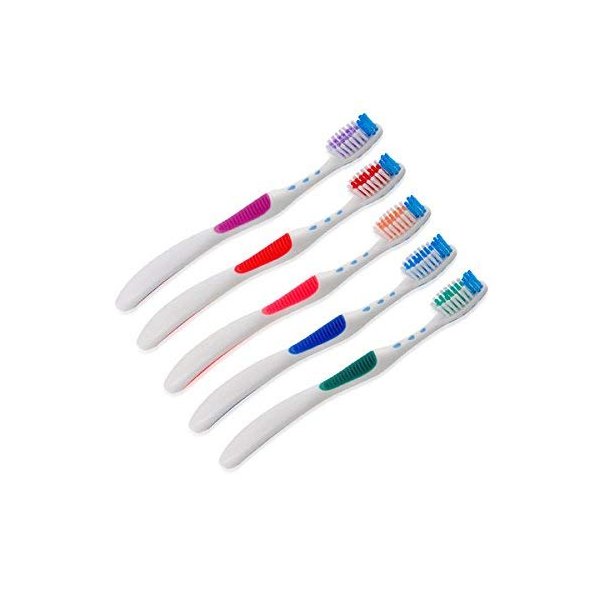 Tess Oral Health Soft Bristle Toothbrush - 12 Count - Rubber Grip, Ergonomic Handle - Gentle & Effective Dental Care - Suitable for Adults and Teens