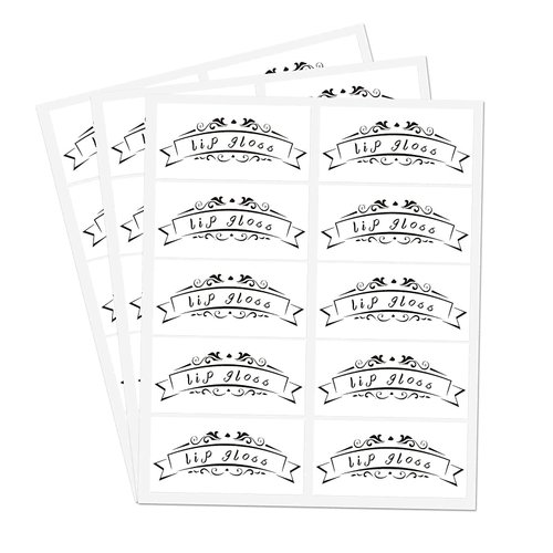 Lip Gloss Tube Stickers,2x1 Inch Clear Roller Bottles Stickers,Waterproof Label for Personalized DIY Lip Gloss Bottle,200 Pcs Per Pack