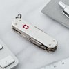 Victorinox Mini Champ Alox Swiss Army Knife, Compact 15 Function Swiss Made Pocket Knife with Orange Peeler, Cuticle Pusher and Blade – Silver