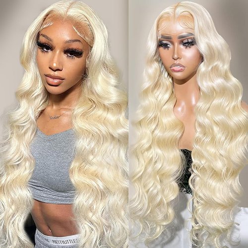 Suttie 613 Lace Front Wig Human Hair 13x4 Body Wave Blonde Lace Front Wigs Human Hair 613 HD Lace Frontal Wig 180% Density Blonde Wig Human Hair Pre Plucked with Baby Hair 26Inch