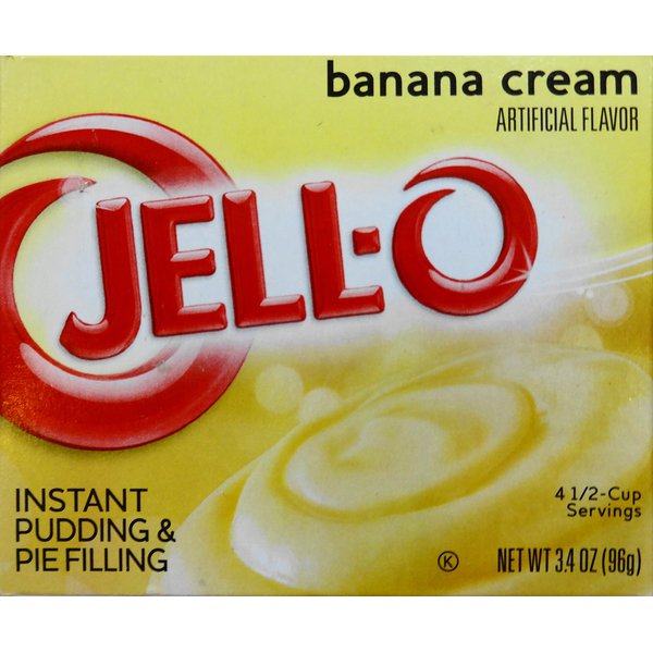 Jell-O Instant Pudding & Pie Filling, Banana Cream, 3.4-Ounce Boxes (Pack of 4)