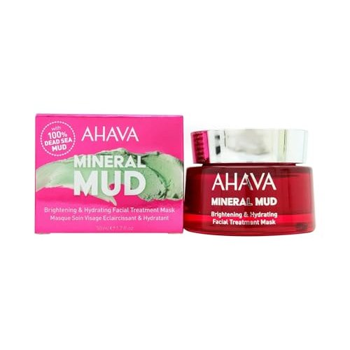 AHAVA Mineral Mud Brightening & Hydrating Facial Treatment Mask - Deeply Hydrating Mud Mask for Instant Radiance, Evens out Skin's Tone, Enhances Radiance & Contains Exclusive Osmoter, 1.7 Fl Oz