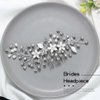 YBSHIN Bride Wedding Flower Hair Comb Silver Rhinestone Hair Pieces Crystal Headpiece Bridal Hair Accessories for Women