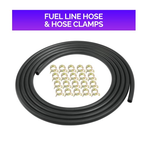 RACOONA 9.85FT Fuel Line,1/4" ID Fuel Line Hose with 20Pcs 2/5" ID Hose Clamps,Car Accessories Gas Line Small Engine Fuel Line,Stretchy Fuel Line for Motorcycle Mowers Tractors and All Small Engines