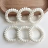 Leenchiry Spiral Hair Ties Traceless Coil Hair Ties 20 Pieces No Crease Phone Cord Hair Ties Waterproof Ponytail Holder 2.15inch No Damage Elastic Hair Bands Hair Accessories for Women Girls (White)
