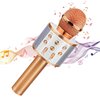 Dodosky Gifts for Kids Age 3-12, Wireless Microphone with Bluetooth for Boys Girls Easter Gifts for Teens Christmas Toys for 5 6 7 8 9 Year Old Boys Stocking Stuffers for Kids - Rose Gold