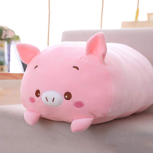 Jensquaify Pig Plush Pillow Soft Pig Stuffed Animal Toy Piggy Body Pillow, 23.6"