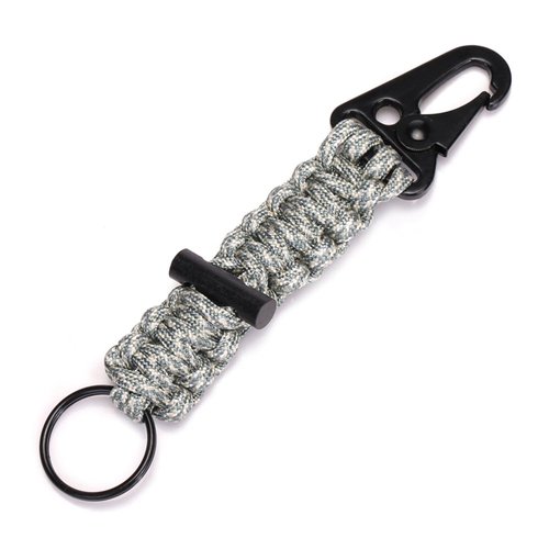 EKLOEN 2 Pack Paracord Carabiner Survival Keychain Lanyard with Firestarter (Digital Camo)