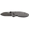 CRKT Squid Folding Pocket Knife: Compact EDC Straight Edge Utility Knife with Stainless Steel Blade and Framelock Handle - Black Stonewash 2490KS