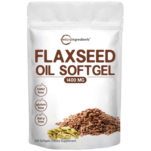 Flaxseed Oil 1400mg Softgels, 300 Counts | w/ 700mg ALA Omega 3, Cold Pressed, Rich in Fatty Acids, Alpha Linolenic Acid, Support Heart Health & Immune System | Non-GMO, No Gluten - 300 Servings