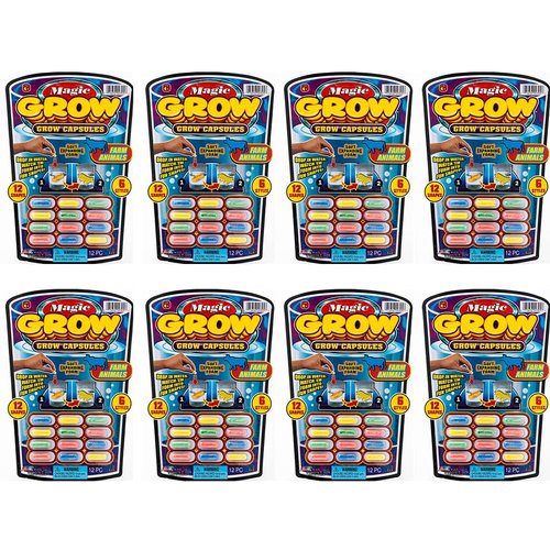 Ja-Ru Magic Grow Capsules, (8 Packs Assorted). Water Growing Animals Capsules. Great Party Favor Kids Toy. Bath Toys for Kids. Fidget Stem Toys. Plus 1 Sticker 305-8s