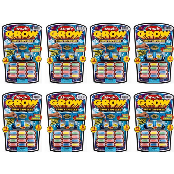 Ja-Ru Magic Grow Capsules, (8 Packs Assorted). Water Growing Animals Capsules. Great Party Favor Kids Toy. Bath Toys for Kids. Fidget Stem Toys. Plus 1 Sticker 305-8s