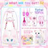 NINAOR Interactive Cat Toys for Kids with Crossbody Bags, Stuffed Cat Plush with Leash Walking Meow Pretend Play Kitty Robot Pet Toy, Electronic Realistic Cute Stuff for Girls Plushies Toddler Toys