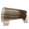 Ve Sunny Balayage Clip in Hair Extensions Real Human Hair Brown Blonde Clip in Extensions Balayage Chestnut Brown with Blonde Ombre Clip in Hair Extensions Human Hair 80g 5pcs 12Inch