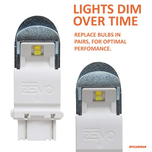 SYLVANIA - 3156 ZEVO LED White Bulb - Bright LED Bulb, Ideal for Daytime Running Lights (DRL) and Back-Up/Reverse Lights (Contains 2 Bulbs)