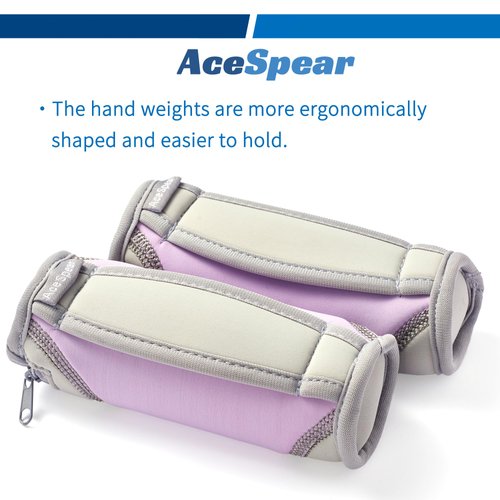AceSpear Hand Weights for Women Men 1lb 2lbs 3lbs 4lbs Soft Dumbbells of 2, Detachable Walking Weight for Aerobics, Jogging, Running (1 lb x 2, Purple)