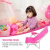 Toyvian 3Pcs Miniature Foldable Beach Chair Dollhouse Furniture Mini Deck Chair Longue Deck Chair Mini Furniture Accessories Accessories Rosy 3