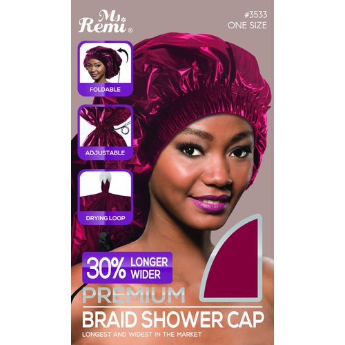 Ms. Remi Max Jumbo Braid Shower Cap Burgundy