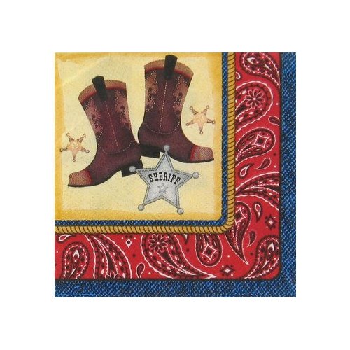 Cowboy Beverage Napkins Birthday Party Supplies 25 Per Package