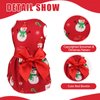 Dog Christmas Dress Dog Christmas Costumes Girl Snowman Stretchy Dog Dress Funny Dog Costumes Puppy Clothes with Bowtie Dog Outfit for Small Dogs Cats Puppy(L)