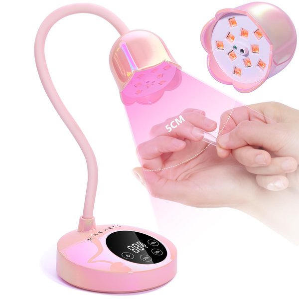 Makartt UV LED Nail Lamp - Mini UV Light for Gel Nails Polish Fast Curing Goosenecks UV Lamp 10W Rechargeable LED Nail Light Nail Dryer with 4 Timers & Auto Sensor Nail Lamp for Salon Home DIY Use