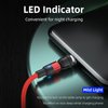 BITHAI Magnetic Charging Cable 540° Rotation Magnetic Phone Charger 5pin USB C Cable,Micro USB,iProduct Device 3 in 1.LED Light Magnet Android Charger Type C Cable (Red)