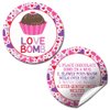 Love Bomb Heart Themed Hot Cocoa Bomb Packaging Sticker Labels for Valentine's Day, Total of 40 2" Circle Stickers (20 Sets of 2) by AmandaCreation