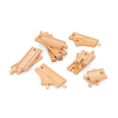 BRIO World – 36099 Starter Track Pack | 12-Piece Wooden Train Track Set for Kids Aged 3 Years Up