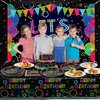 XJLANTTE Glow Neon Party Supplies - Glow in the Dark Happy Birthday Plates and Fluorescent Napkins for Blacklight Neon Party Decorations, Serves 20 Guests (1)