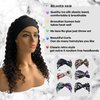 Curly Headbands Wigs Natural Black 24" Bouncy Wavy Wig Remy Human Hair Half Wig for Women 150% Density Glueless Wig With Combs and Elastic Bands Can Be Restyle
