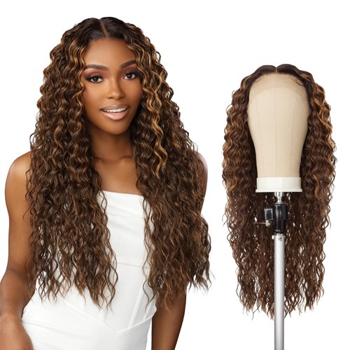 Sensationnel Butta Lace Front Wigs - Butta Water Deep 28-inch human Hair blend glueless extra wide 5 inch part preplucked hairline - Butta HHM Water Deep 28 Inch (1 JETBLACK)