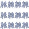 8 Inch Cheerleader Bows Ponytail Holder Solid Color Cheerleading Bows Hair Tie (Gray)