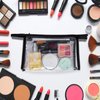 Clear Makeup Bag, BuyAgain Multi-purpose Transparent Waterproof Toiletry Bag with Zipper Travel Cosmetic Pouch Black
