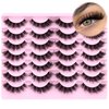 Mink Lashes Fluffy Cat Eye Thick zanlufly False Eyelashes Natural Curly Fake Eyelashes 18MM Full 8D Volume Lashes Pack 14 Pairs