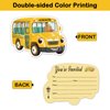 REWIDPARTY School Bus Party Invitations with Envelopes & Stickers（Set of 15） Bus Fill-in Invitations Kids Birthday Party Invites Cards Party Supplies Favors for Birthday Baby Shower Graduations