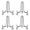 (4 Pack) 6" Iron Display Stand, Black Iron Easel Plate Display Photo Holder Stand, Displays Picture Frames, Cookbooks, Decorative Plates, Tablets and Art