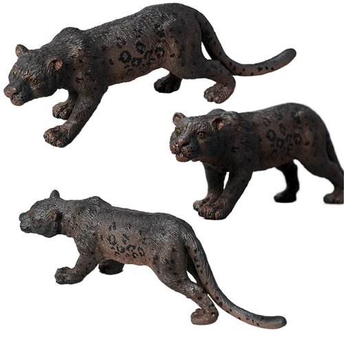 Gemini&Genius Leopard Animal Toy, Black Leopard Figurine Toy, Wildlife Action Figure Toy, Great Gifts, Collection, Cake Topper, Storytelling Props and Room Decoration for Kids and Todders