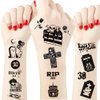 Crazy Night Death to My 20s Party Decorations Temporary Tattoos - 66 Styles, Rip My Twenties,My 30th Black Funeral Theme Birthday Party Supplies Favors