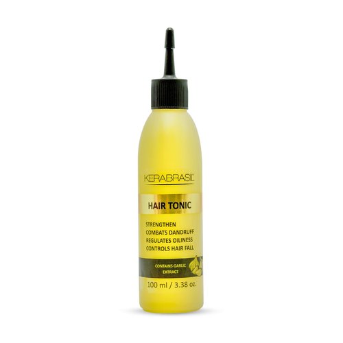 KERABRASIL Hair Toner 100ml - Strengthens & Detoxifies Scalp | Regulates Oiliness, Stimulates Hair Growth | Deep Cleansing with Charcoal for Healthier, Fuller Hair | With Garlic Extract