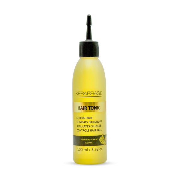 KERABRASIL Hair Toner 100ml - Strengthens & Detoxifies Scalp | Regulates Oiliness, Stimulates Hair Growth | Deep Cleansing with Charcoal for Healthier, Fuller Hair | With Garlic Extract