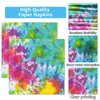 100 Pcs Tie Dye Party Plates and Napkins Set Tie Dye Birthday Party Decorations Girls Tie Dye Supplies Tie Dye Tableware Tie Dye Themed Party Favors for Boys Birthday Party Decorations Serves 25