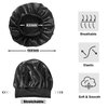 12 Pieces Silk Bonnet for Women Curly Hair Satin Bonnet Hair Wrap for Sleeping Cap with Tie Band (Black)