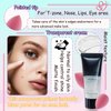 Air Cushion CC Cream Mushroom Head Foundation,Waterproof Long Lasting Loose Setting Powder,Moisturizing BB Cream Liquid Foundation Makeup Primer Concealer Base with Makeup Sponge（4PCS）