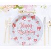 Ocodio 40 Pcs 9 Inch Pink Bow Party Plates, Bow Theme Birthday Party Decorations Party Supplies,Coquette Birthday Decortions