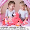 Skylety 18 Inches Flamingo Stuffed Animal with 4 Babies Flamingo Plush Toys Inside Zippered Tummy Pink Mommy Flamingo Toy Stuffed Animals for Birthday Party Decorations