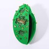 CEALXHENY St. Patrick's Day Headband for Women Green Shamrock Headband Embellished Crystal Rhinestone Knotted Headband St. Patrick's Day Hair Accessories Outfits Irish Holiday Gifts (Shamrock A)