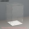 LANSCOERY Acrylic Display Case, Assemble Small Showcase Display Box for Collectibles, with Dustproof & Seamless Display Design, 4x4x6inch White Base