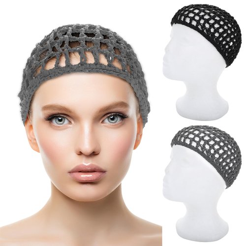 WLLHYF 2 PCS Wig Cap Hair Net Sleeping Bonnets Essentials Hairnets Elastic Bands Wrap Grip Crochet Braided Satin Cosplay Head Making Fix Mesh Sew Headwear Night Hats Women Men Multi-Color