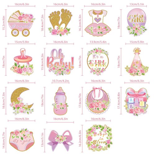 36 pcs Baby Shower Party Hanging Swirls Decor,Girls Ceiling Hanging Streamers for Girls Kids Gender Reveal Baby Shower Birthday Party Supplies Decoration