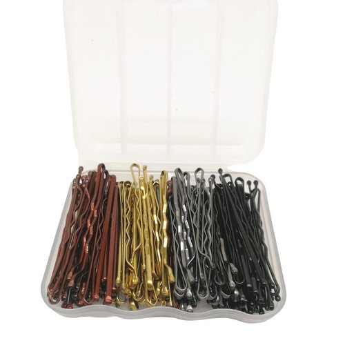 100 Count Hair Pins Hairpins with Box for Women Lady Girls Kids Hair Pin Invisible Wave Hairgrip Barrette Hairclip Bulk with storage box Hair Accessories(black, brown, silver, gold)